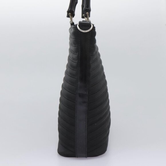 GUCCI Bamboo Hand Bag Canvas 2way Black 000 1705 0588 Auth ep7659 - Picture 3 of 16